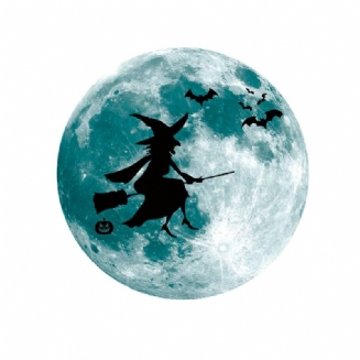 Halloweenský Měsíc Netopýr Zářící Ve Tmě Nálepka Na Stěnu Světelné Odnímatelné Dekorace Do Party