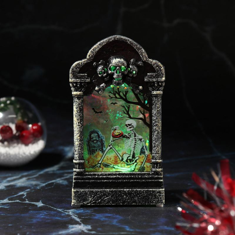 Halloweenský Náhrobek Light Box Světelné Dekorace Prop Náhrobní Kámen Led Téma Party Decor