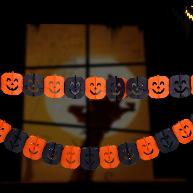 Halloweenský Závěsný Papír Duch Dýně Legrační Věšák Na Dveře Skládací Zábavné Potřeby Pro Halloweenskou Párty