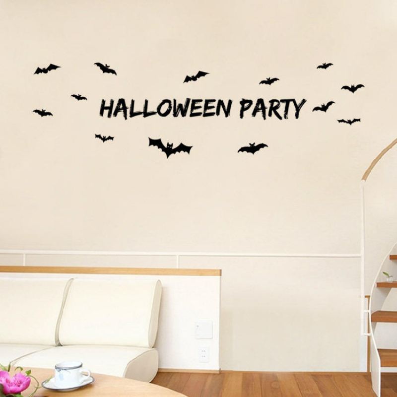 Miico Aw9352 Halloweenská Samolepka Na Zeď Odnímatelné Samolepky Pro Halloweenskou Párty Dekorace Pokojové