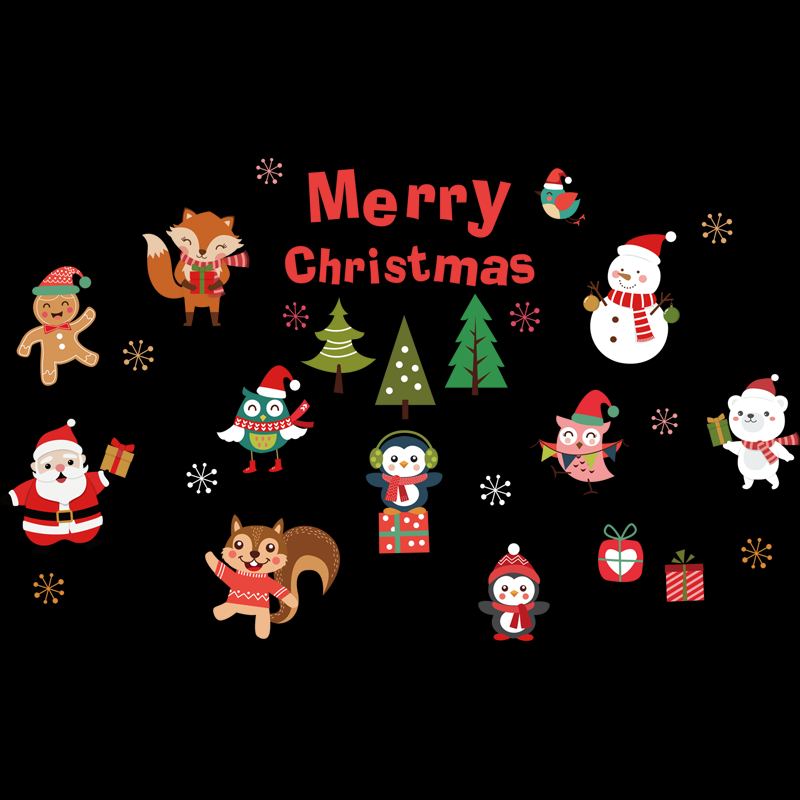 Miico Sk6038 Christmas Sticker Novetly Cartoon Stickers For Kids Room Decoration Party