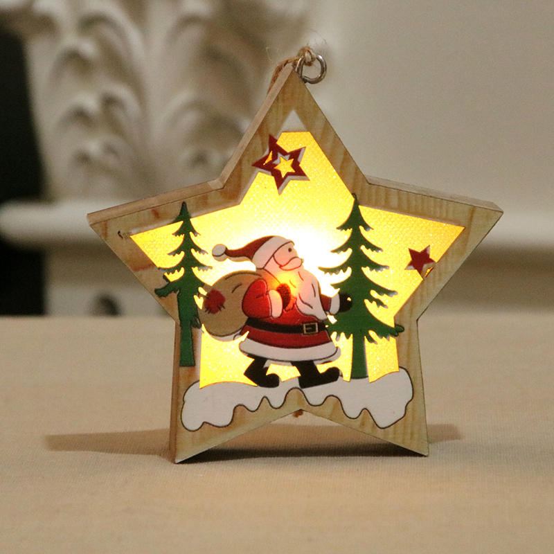 Světelné Vánoční Dřevěné Ozdobné Led Světlo Santa Claus Deer Lampa Xmas