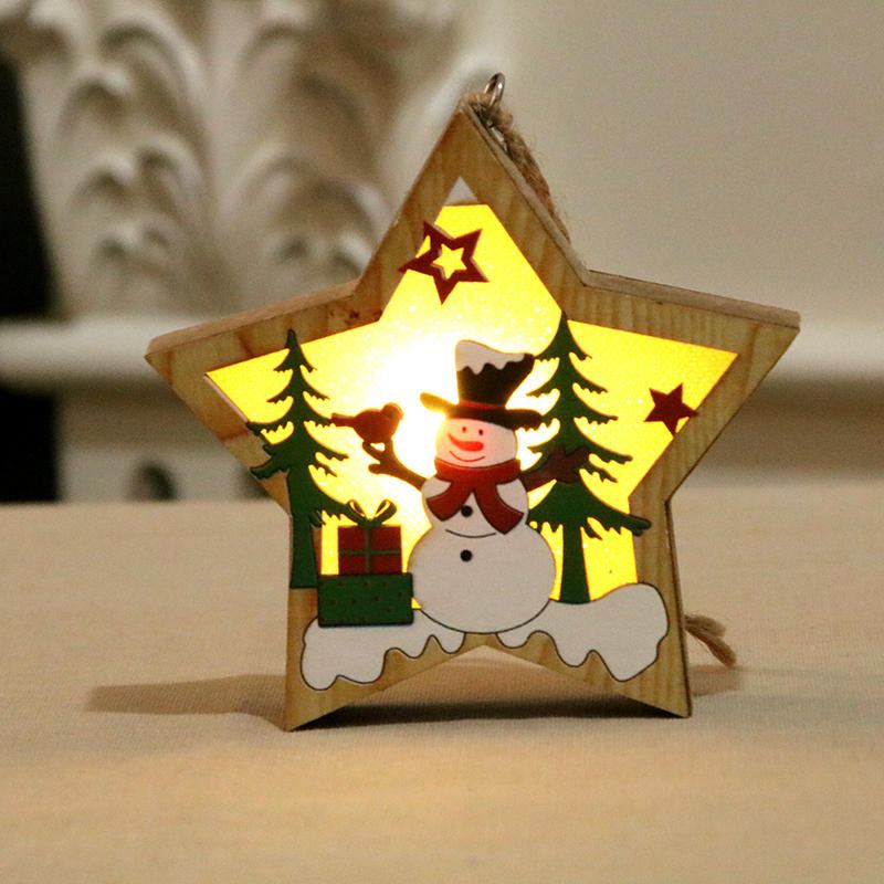 Světelné Vánoční Dřevěné Ozdobné Led Světlo Santa Claus Deer Lampa Xmas