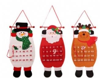Vánoční 2023 Adventní Kalendář Řemeslo Santa Claus Sněhulák Závěsná Dekorace Ozdoba S Přívěskem