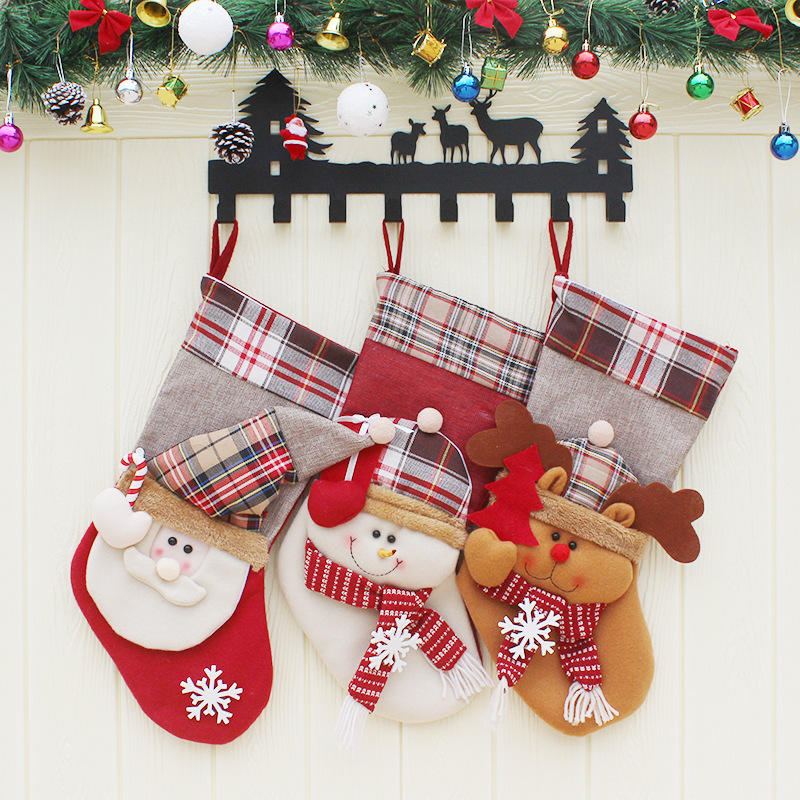 Vánoční Cukroví Sáček Punčocha Santa Claus Ponožka Dárkový Cetka Ozdoby Na Stromeček Dekorace