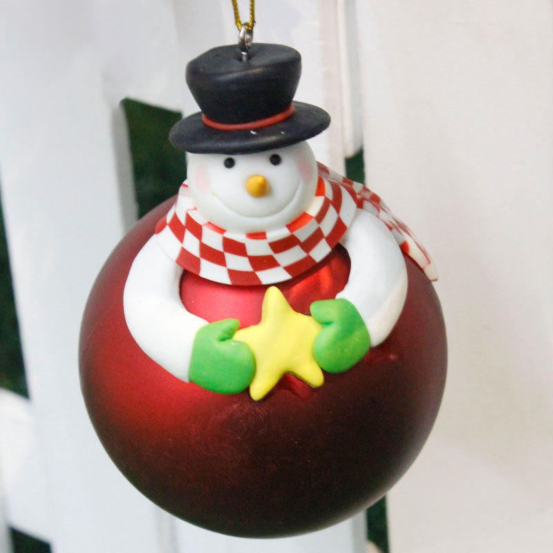 Vánoční Koule Stromeček Kreslený Ozdobný Přívěsek Kreativní Ozdoby Z Měkké Hlíny