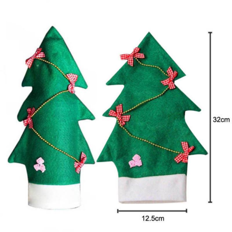 Vánoční Obal Na Láhev Vína Oblečení Stromeček Kabátek Na Dekorace
