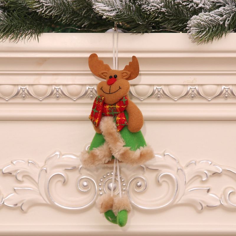 Vánoční Ozdoby Stromeček Elk Panenka Santa Sněhulák Ornamenty Novoroční Dekorace