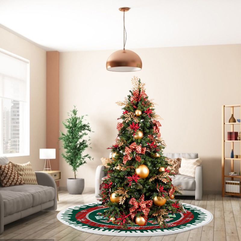 Vánoční Santa Tree Mat Deka Koberec Základna Dekorace Zástěra Pro Vnitřní Venkovní Party