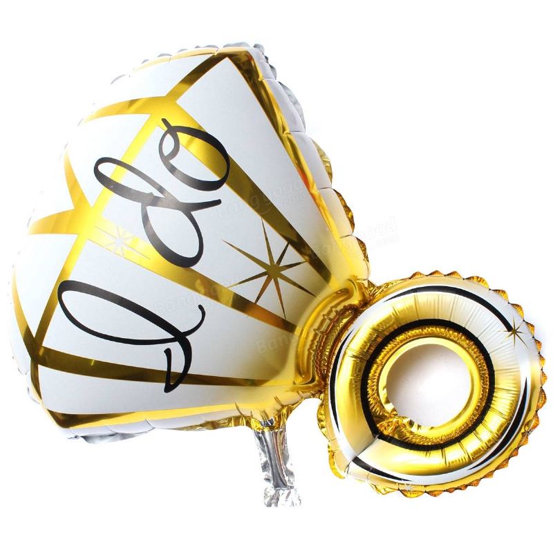 Velký Diamantový Prsten Aluminiový Fóliový Balónek I Do Balónky Návrh Valentine Svatební Party Dekorace
