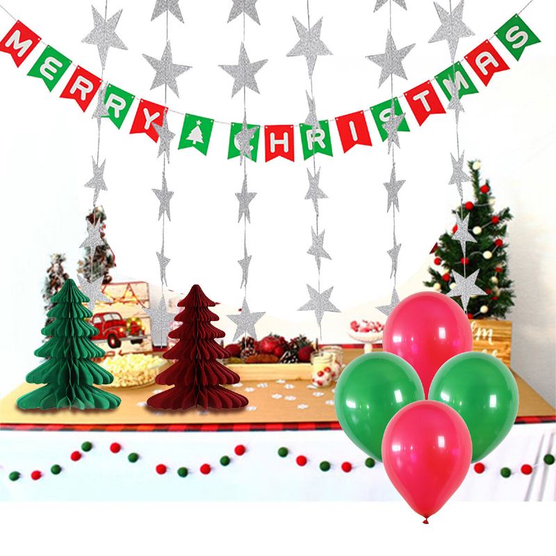 Veselé Vánoce Čepice Stromy Latexové Kulaté Balónky Santa Xmas Party Home Decors