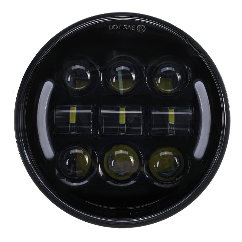 5.75" Led Světlomet Pro Motocykly Hi-lo Beam Drl Turn Signal Halo Ring