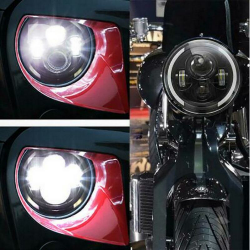 7" Motocyklové Led Projektorové Světlomety Hi-lo Beam Kulaté Pro Jeep For Wrangler