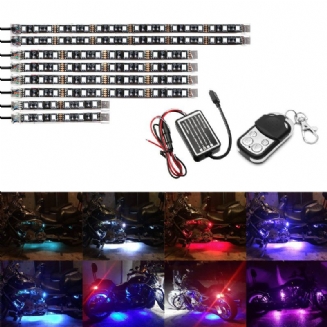 8 Ks Motocyklové Led Světelné Proužky Dc 12-voltové Vodotěsné Rgb Vícebarevné Podsvícení Neonové Osvětlení S Atmosférickým Efektem Země S Dálkovým Ovládáním A Lepicími Sponami