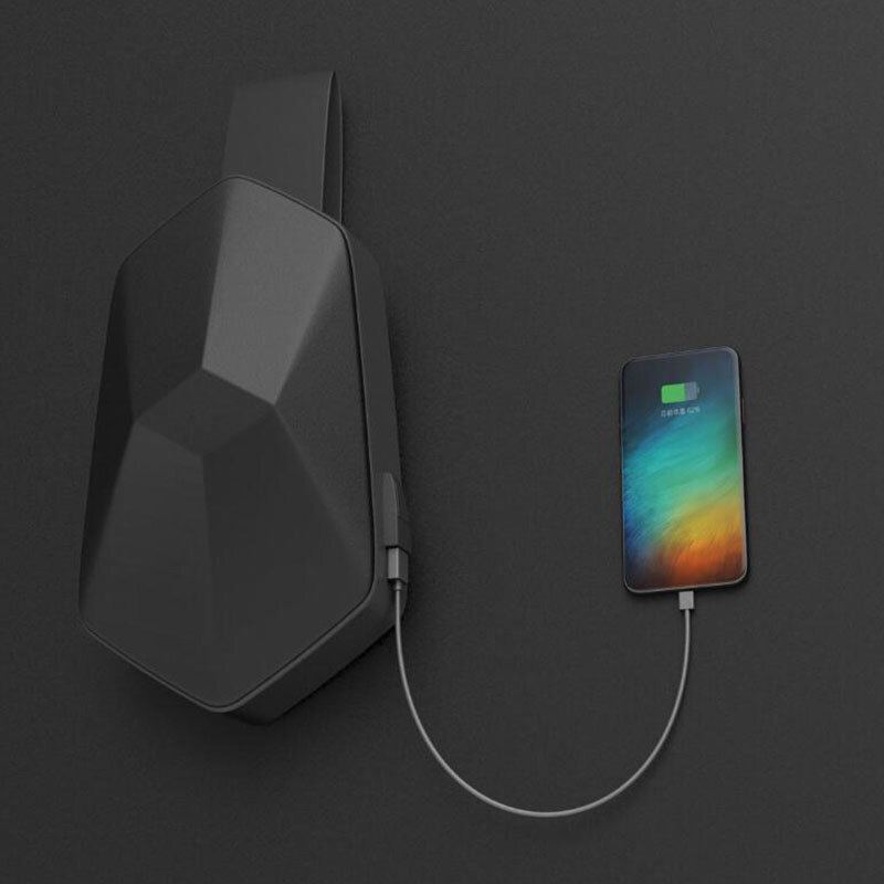 Beaborn Hrudní Batohy Polyhedron Pu Batoh Usb Taška Vodotěsná Pánské Ženy Cestování Kempování Volný Čas Sport Tašky Na Hrudi Od Xiaomi Youpin