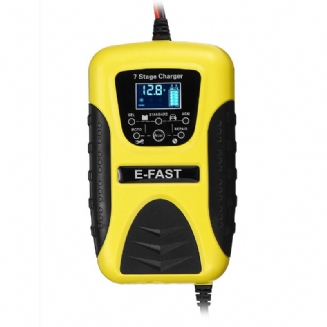 E-fast 12v 7a Pulse Repair Lcd Nabíječka Baterií Žlutá Pro Auto Motocykl Olověné Baterie