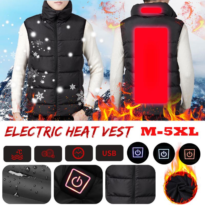 Elektrická Vesta Vyhřívaná Látková Bunda Usb Warm Up Vyhřívací Podložka Body Winter Warmer Men