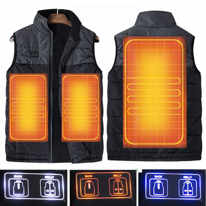 Elektrická Vyhřívaná Venkovní Bunda Dual Control Electric Vest Outdoor Jacket Usb Warm Up Heating Pad Winter Body Warmer