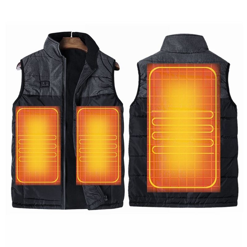 Elektrická Vyhřívaná Venkovní Bunda Dual Control Electric Vest Outdoor Jacket Usb Warm Up Heating Pad Winter Body Warmer