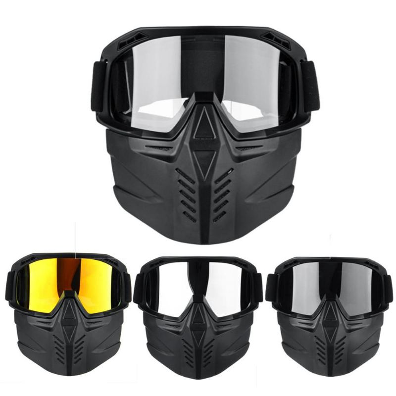 Lyžařské Brýle S Odnímatelnou Maskou Poloviční Přilba S Otevřeným Obličejem Venkovní Cyklistický Motokros