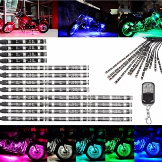 Multicolor Glow Neon Wireless Remote Motocykl 5050led Blikající Světlo 12 Proužků