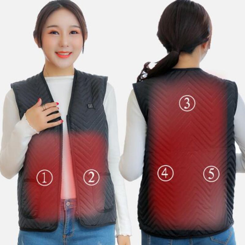 Muži Ženy Elektrická Vyhřívaná Vesta Bunda Zahřívací Vyhřívací Podložka Látka Body Warmer Dárek