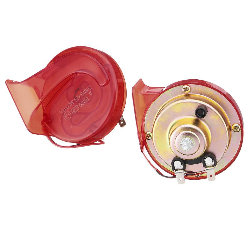 Pár 12v 110db Air Snail Horn Universal Red Super Loud Pro Auto Van Motocykl