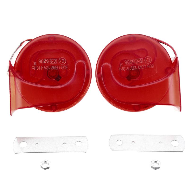 Pár 12v 110db Air Snail Horn Universal Red Super Loud Pro Auto Van Motocykl