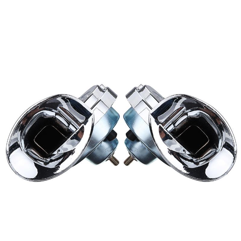 Pár 12v 110db Chrome Dual Tone Air Snail Horn Pro Auto Van Motocykl Univerzální