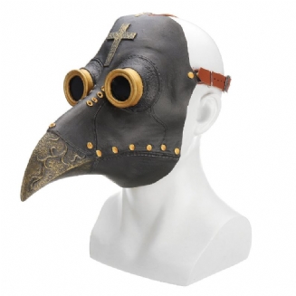 Plague Doctor Mask Halloween Kostým Bird Long Nose Beak Pu Kůže Steampunk