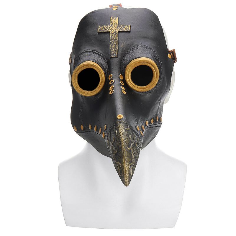 Plague Doctor Mask Halloween Kostým Bird Long Nose Beak Pu Kůže Steampunk