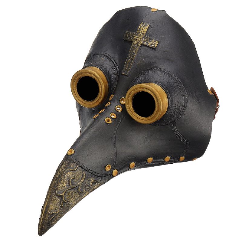 Plague Doctor Mask Halloween Kostým Bird Long Nose Beak Pu Kůže Steampunk