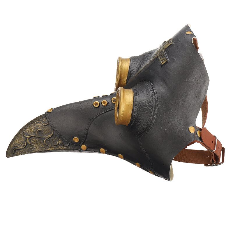 Plague Doctor Mask Halloween Kostým Bird Long Nose Beak Pu Kůže Steampunk