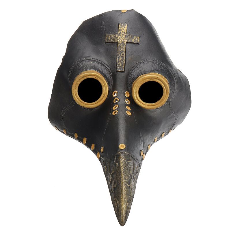 Plague Doctor Mask Halloween Kostým Bird Long Nose Beak Pu Kůže Steampunk