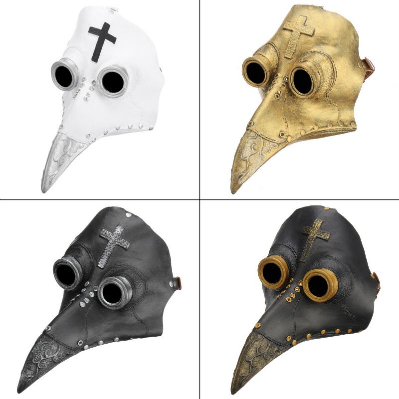 Plague Doctor Mask Halloween Kostým Bird Long Nose Beak Pu Kůže Steampunk