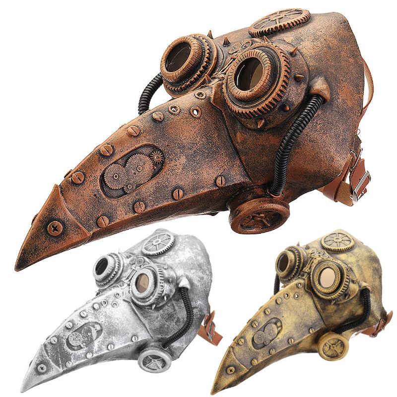 Steampunk Plague Doctor Mask Cosplay Bird Beak Retr Gothic Masky Halloween Rekvizity