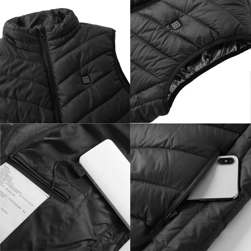 Unisex Elektrická Vesta Vyhřívaná Bunda Usb Winter Body Warmer Windproof Gilet Coats