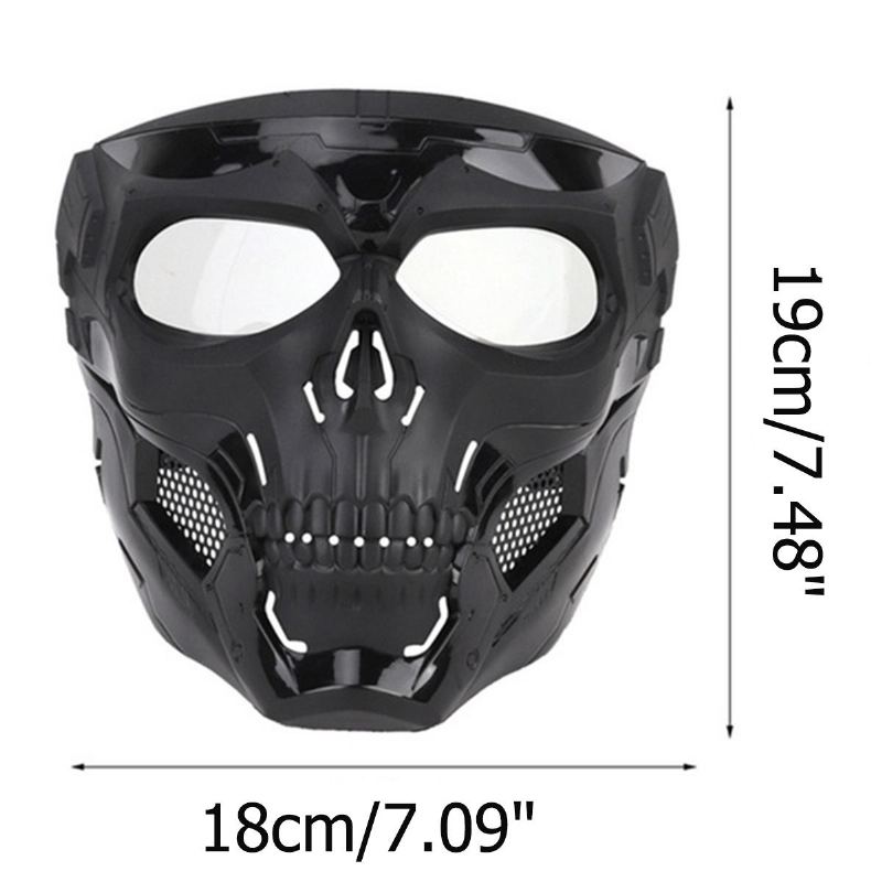 Wosport Skull Airsoft Paintball Mask Celoobličejová Taktická Maska Na Halloween