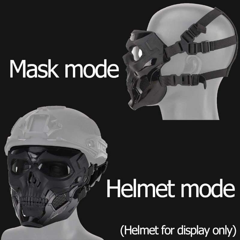 Wosport Skull Airsoft Paintball Mask Celoobličejová Taktická Maska Na Halloween