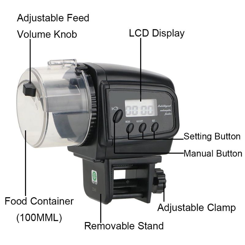 Fish Automatic Feeder Lcd Display Timer Dávkovač Krmení