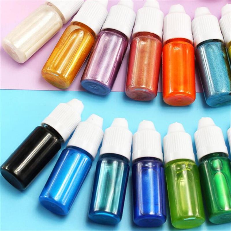 10 Ml Perleťový Lesklý Pigment 24 Barev Uv Pryskyřice Epoxidová Lepidlo Barvivo Diy Výroba Forem Na Šperky