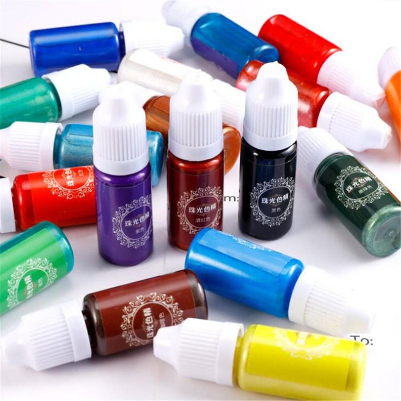 10 Ml Perleťový Lesklý Pigment 24 Barev Uv Pryskyřice Epoxidová Lepidlo Barvivo Diy Výroba Forem Na Šperky