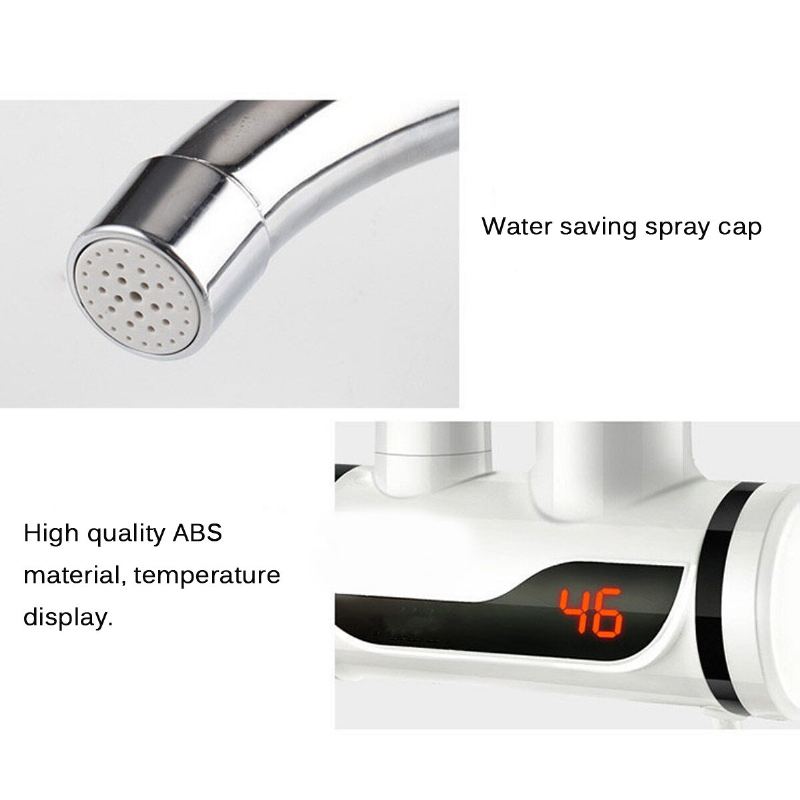 3000w 220v Elektrický Vodovodní Kohoutek Ohřívač Teplé Vody Okamžitý Led Displej Pro Domácí Koupelnu Kuchyň Se Sprchovou Hlavicí