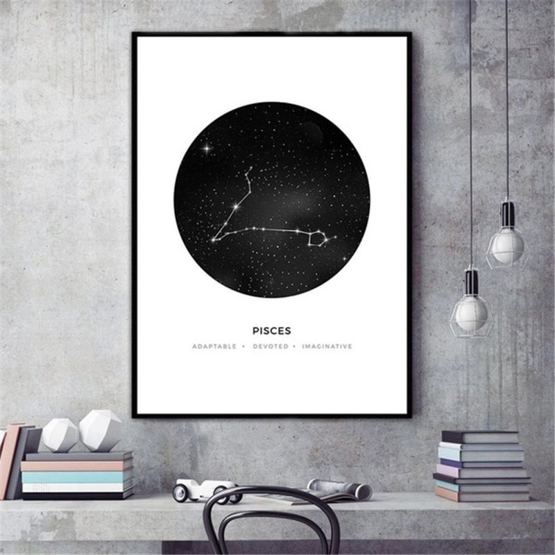 30x40cm Constellation Art Plakáty Na Plátno Geometric Astrology Painting Wall Paper