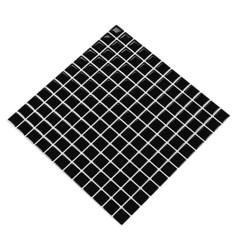 3d Mozaika Vodotěsná A Olejivzdorná Černobílá Křišťálová Epoxidová Trojrozměrná Samolepicí Samolepka Na Zeď