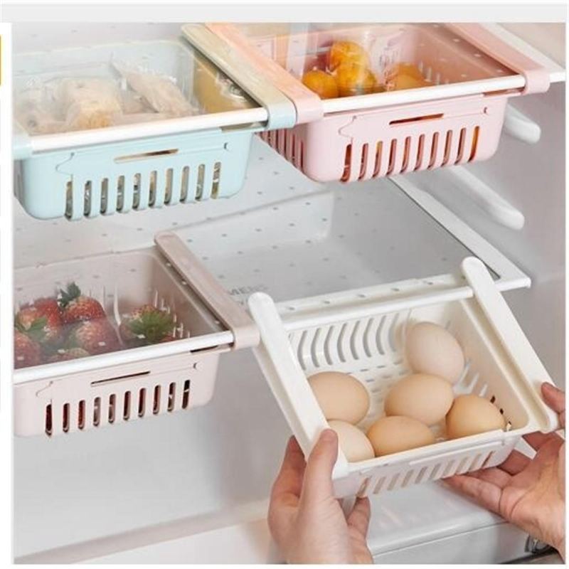 Chladnička Plastový Úložný Stojan Košík Zásuvka Na Potraviny A Nápoje Box Kuchyně