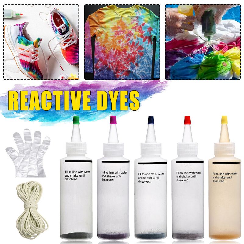 Kravata Dye Diy Kit 5 Barev Látka Textilní Košile Barvy Permanentní Barva Na Oblečení Šaty Domácí