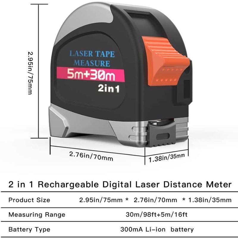 Laserová Digitální Elektronická Měřicí Páska Zatahovací