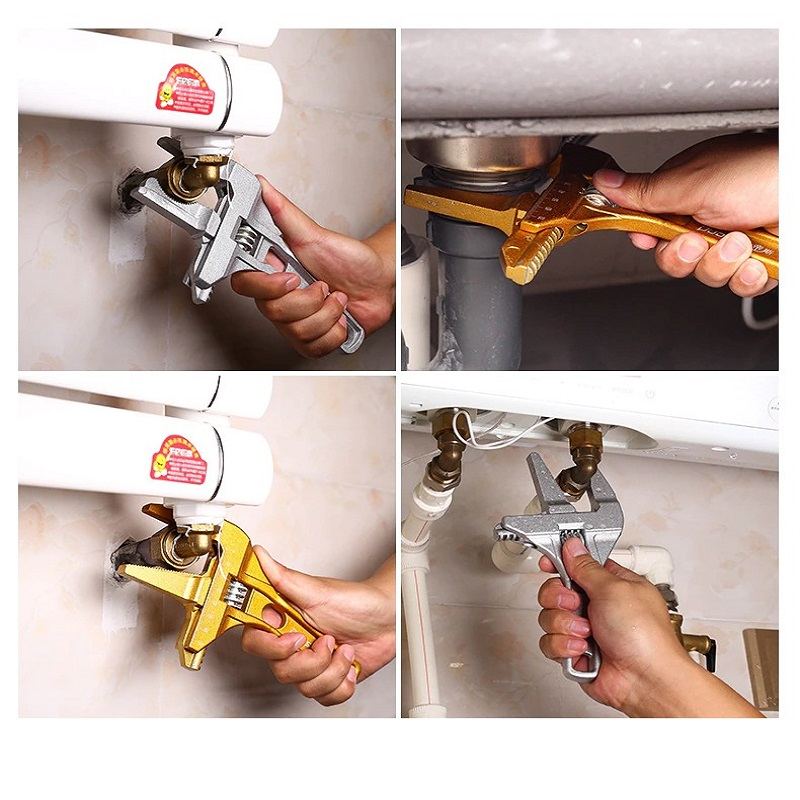 Multifunkční Nastavitelný Klíč Na Opravu Hliníkové Slitiny Pro Koupelnu Se Šrouby Na Vodní Potrubí