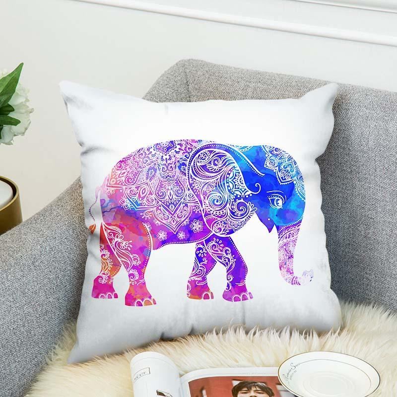 3d Bohémský Styl Elephant Oboustranný Potisk Povlak Na Polštář Povlečení Bavlna Pouzdro Na Domácí Kancelář Pohovka